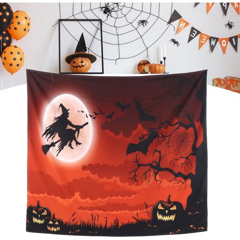 Tapisserie murale décorative pour Halloween, style Halloween, tissu de décoration pour fête d'Halloween 200 x 150 cm (1/5)