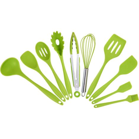 Kitchen utensils, 10-piece silicone cooking utensil set (1/4)