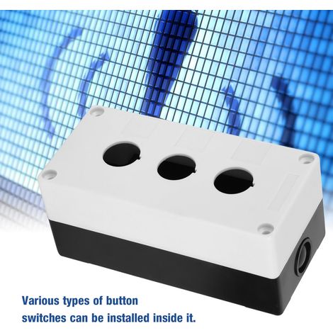 Boîtier de protection étanche pour interrupteur à bouton-poussoir à trois trous BX3 22 mm (blanc) (1/3)