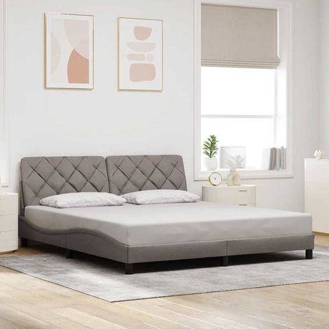 Cadre de lit sans matelas taupe 180x200 cm tissu (1/5)