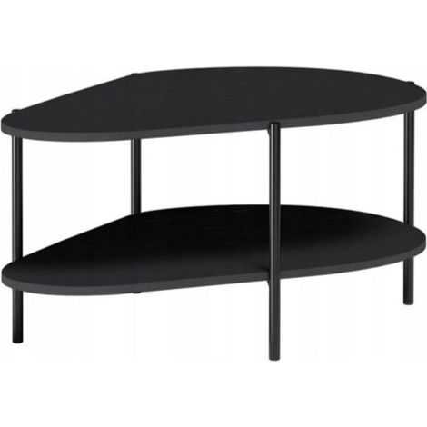 Table basse MALUMI 65x45x90 cm Avec rangement noir (1/5)