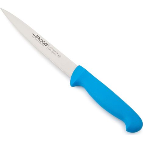 Sole coltello Arcos Colore - Prof 293123 con tasche in acciaio inox Nitrum e mango Lama ergonomica blu Polipropilene e 17 cm, coperchio espositivo.