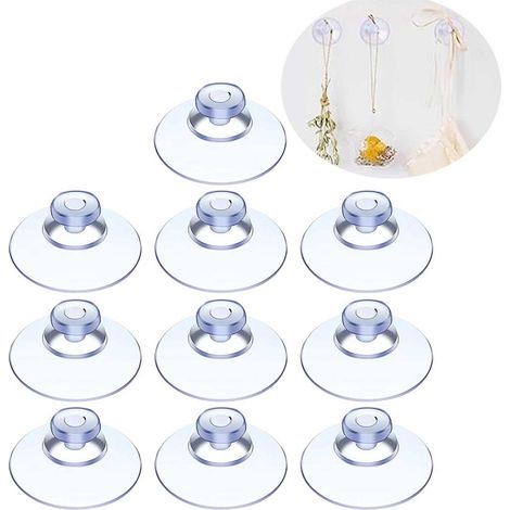 10pcs Petite ventouse PVC transparente forme champignon multifonction, surfaces lisses verre/carrelage, salle de bain (1/5)