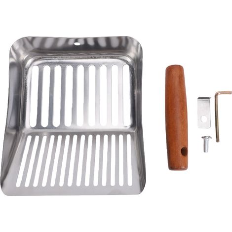 Pelle à litière pour chat en acier inoxydable, maille robuste, pelle à manche Long, tamis pour le nettoyage des boîtes (1/5)