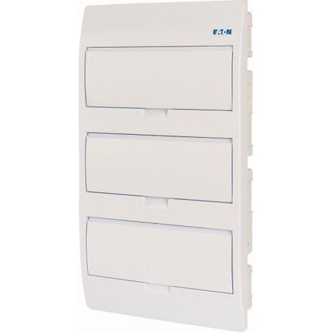 Coffret encastré IP40 3 rangées 36 modules porte blanche EATON BC-U-3/36-TW-ECO (1/3)