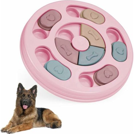 Juguete interactivo para perros, juguetes educativos para perros, comedero lento para perros, juguetes educativos para mascotas para gatos y perros (rosa) (1/5)
