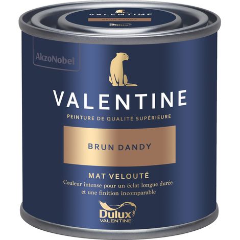 Dulux Valentine Peinture intérieure de haute qualité - Valentine - Couleur intense & pouvoir couvrant élevé - Mat Velouté Brun Dandy 0,125 L