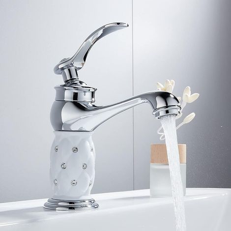 Elegante grifo monomando para lavabo de baño con acabado diamantado y agua fría y caliente - OTRO (1/4)