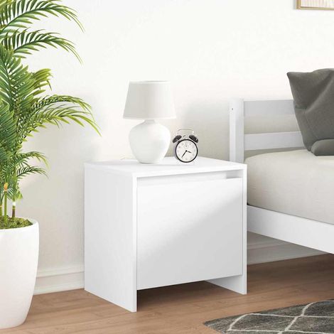 Table de chevet-Table de nuit blanc 45x34x44,5 cm bois d’ingénierie 380999 (1/5)