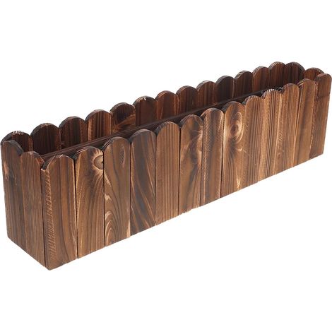 Jardinière Rectangulaire en Bois Décorative 50x9x13 Cm pour Balcon Et Intérieur Socle Floral Mousse Support Plantes Naturelles Résistante Aux Intempéries (1/5)