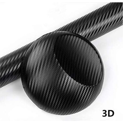 3D Film Vinyle (2PCS), 3D Autocollant Fibre Carbone adhésif Pour Voiture , Arrière Coque de Smartphone, Moto, Véhicule, fibre carbone vinyle autocollant 152 cm x 30cm Noir (1/4)