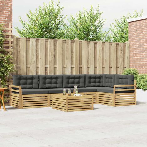 vidaXL Outdoor-Sofagarnitur 6 Stk. Weiß und Anthrazit Polyester (1/5)