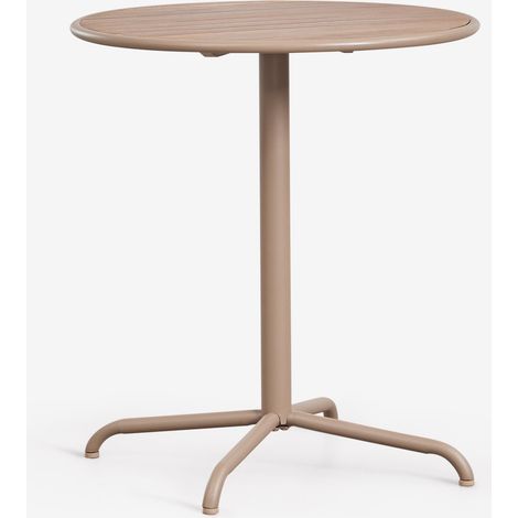 Table de jardin ronde Ø65 cm en acier et bois d'acacia Tilda SKLUM Moka Brown