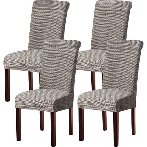 Stuhlhussen 4er Set, Stretchbezug für Schwingstuhl, abnehmbar, waschbar, hellgrau (1/5)