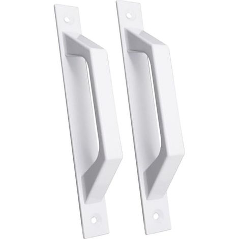 Set aus zwei eleganten Türgriffen aus Aluminium für Terrassentüren und Gartentore, weiß (1/5)