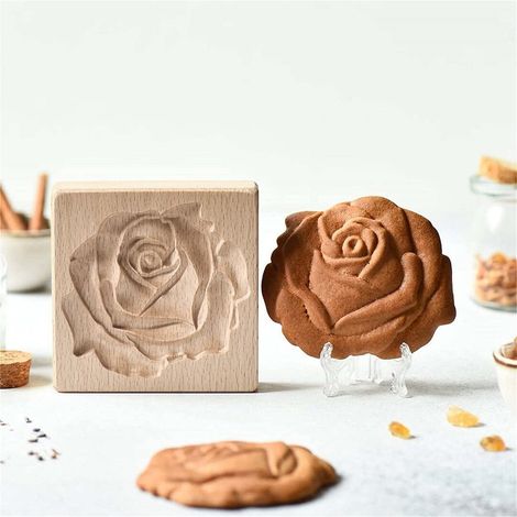 Emporte-pièce Bois - Rosace Rouge - Moule à Biscuits Embossing - Pour Pâtisserie Maison - Fêtes Noël Action de Grâce - Lot de 1 (1/5)