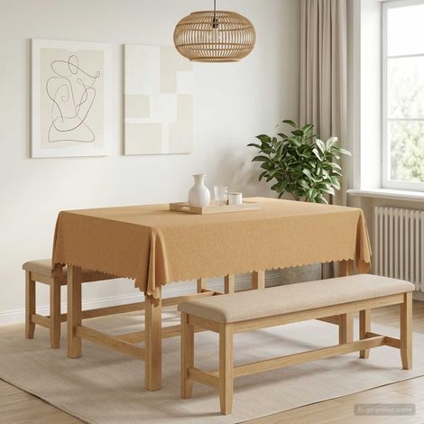 vidaXL Tela para Mesa 5 uds. Rectangular Beige 140 x 180 cm (1/5)