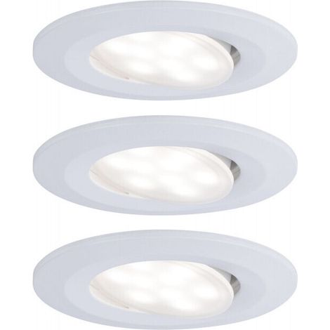 – Spot encastrable salle de bains – Jeu de 3 – IP65 – 19.5W – Blanc mat – 4000K – Angle de diffusion 100° – Profondeur 45mm (1/5)