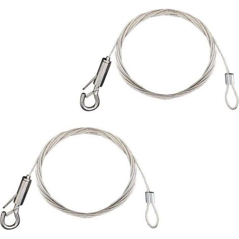 2pcs Fil Suspension Cadre en Acier Inoxydable Câble Acier Galvanisé avec Tendeur et Crochet Fil Suspendu pour Cadre Photo/Lumière/Cimaise/Miroir/Rideaux-1.5mm x 2m Chargé Max de 30KG (1/4)