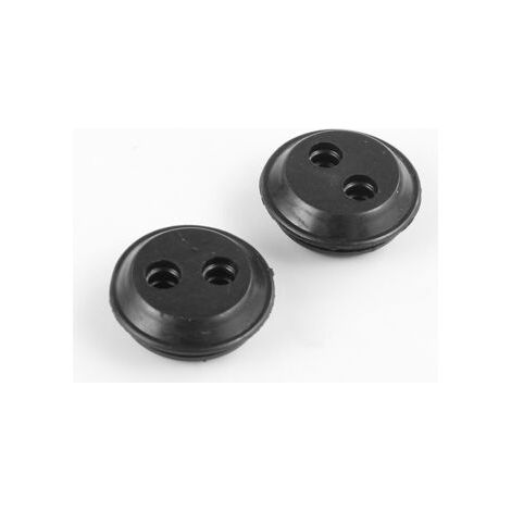 2x Passe cloison pour durite universel passage Ø5mm en caoutchouc noir Durite Gaine Câble Tuyau Tondeuse Débroussailleuse Bouchon Carburant, Ø26,5mm 2 trous (1/5)