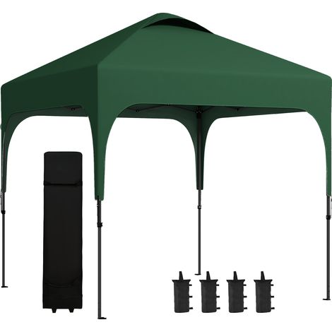 Tente de jardin 2,5 x2, 68 m Protection UV 50, Hauteur réglable avec 4 sacs de sable et sac de transport vert