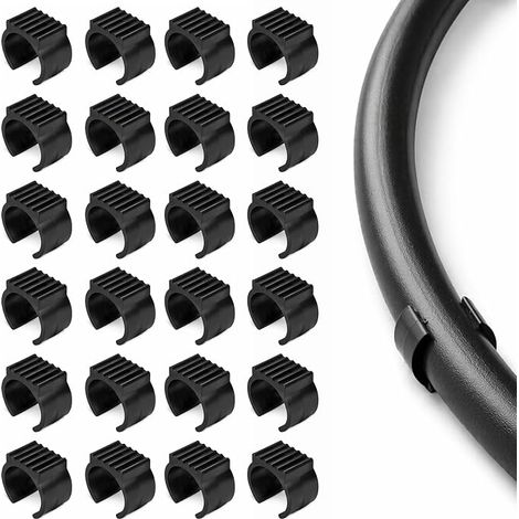 Set di 24 tappi per gambe di sedia a forma di U - Neri - Adatti per (1/5)