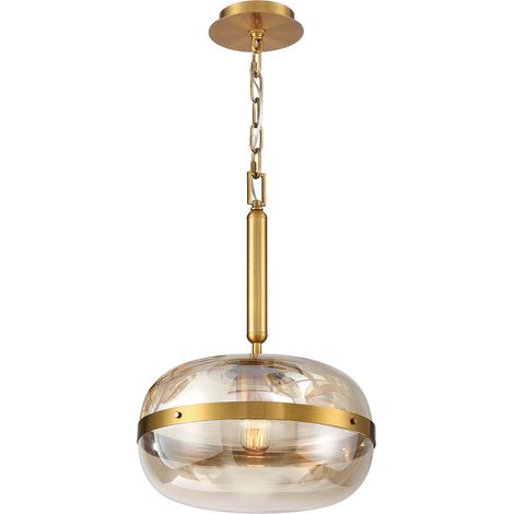 Lampada a sospensione Nottingham ottone ambra Ø36 E27 (1/5)