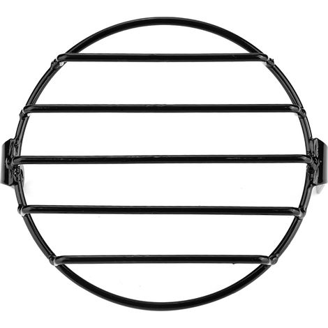 Grille ronde noire pour phare de moto rétro 18cm, masque de protection avant, style classique, compatible avec projecteurs 7 pouces (1/4)