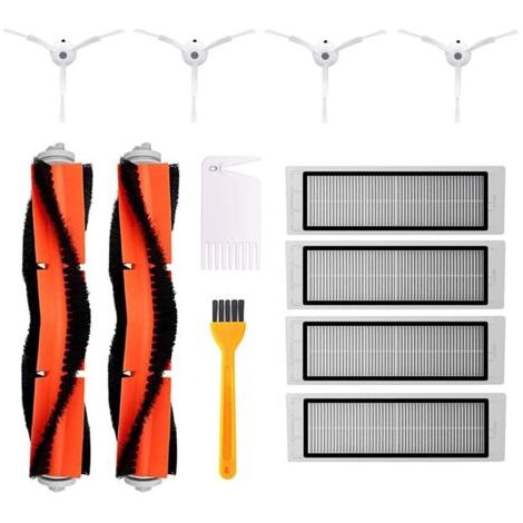 12-piece accessory set for robot vacuum cleaners, compatible with Xiaomi Roborock S50/S51, multicoloured--DTEKGAZ