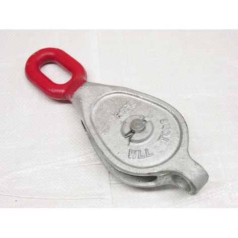 1.8 Ton 10" Red Head GMI Single Sheave Block With Swivel Eye Galvanised - 32MM Wire Rope Safety Lift (1/2)