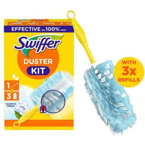 Swiffer Staubmagnet Starterset (Griff + 3 Tücher) mit Febrezeduft