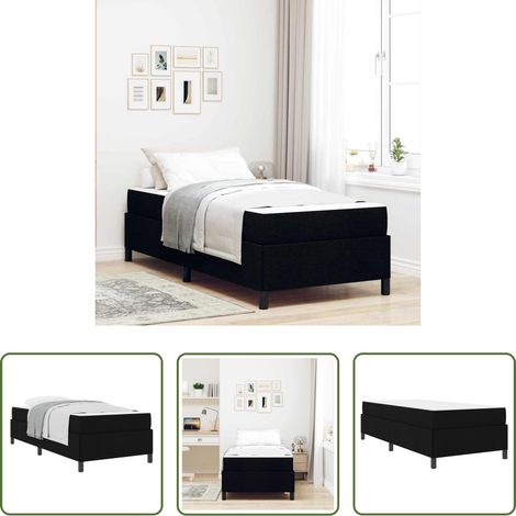 Matelas -  Lit à ressorts Noir 80 x 200 cm tissu (1/5)