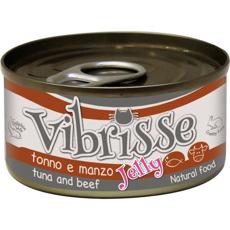 24 lattine 70 g cad.: Vibrisse Cat Jelly tonno e manzo 24 lattine da 70 g cad.