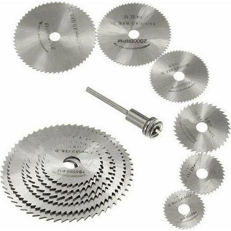 Nouveau 7pc HSS lames de scie outil rotatif, Circulaire en bois de coupe lame de scie Disques pour Dremel Outil rotatif Mandrin avec tige d'extension 1/8quot(3.175mm) (1/5)