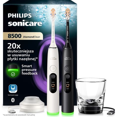 PHILIPS Sonicare 8500 DiamondClean HX8596/21 Schallzahnbürste (2 Stück) (1/5)