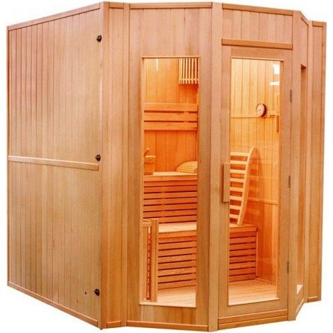 Poolstar – Sauna traditionnel vapeur 4 places – Dimensions 198x174x200 cm – Poêle électrique 6.0kW – Température 60-90°C – Garantie 4 ans