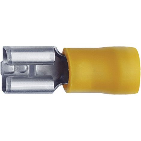 Cosse clip 6.3 mm x 0.8 mm Klauke 750 180 ° partiellement isolé jaune 1 pc(s)