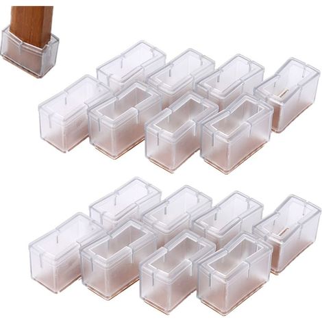 Chaise Pieds Protecteur Protège jambes de chaise Embouts Chaise Casquettes Pieds rectangulaires en silicone pour Pieds De Meubles (1/5)