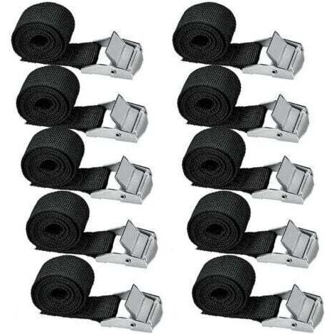 10 pièces sangles d'arrimage 200 cm Kit de fixation pour moto/voiture/porte-vélo sangles de serrage charge maximale 500 kg