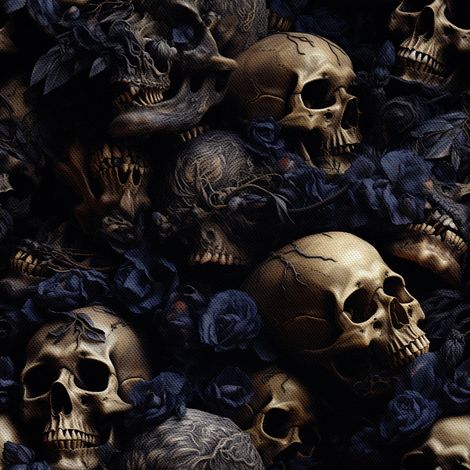 Tela decorativa para exteriores Oxford - Motivo de calavera I DX4241 (1/5)