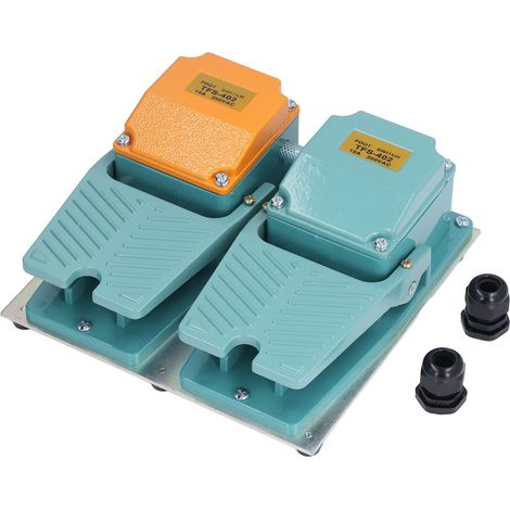 Pédale commutateur auto-réarmement 2 NO 2 NF en alliage d'aluminium avec connecteur, 15A 250V (1/5)