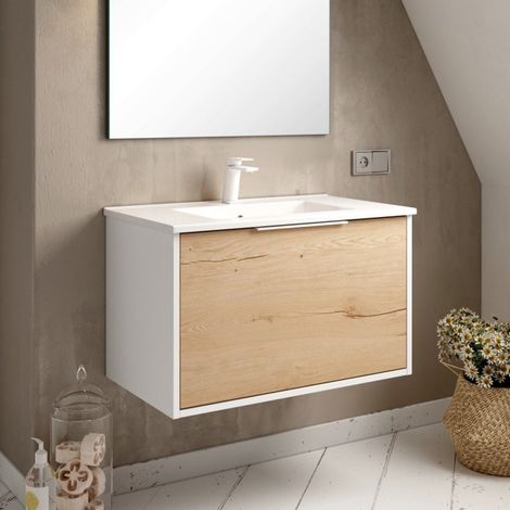 BATHME ONE Mueble de Baño con Lavabo 80 cm Blanco - ref: CNB1JRC+SA.LIECO8146
