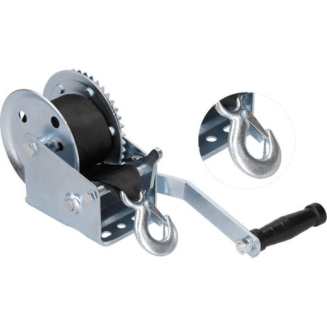 Treuil Manuel Bateau Treuil Anti-Retour 1200LBS - Cliquet Câble Acier 8 M pour Treuil Marin ATV SUV UTV (1/5)