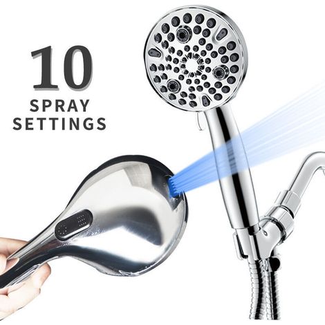 10 fonctions avec pistolet pulvérisateur eau booster douchette 9 + 1 fonction pistolet eau douche pommeau de douche (1/3)