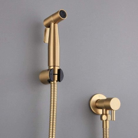 Pulvérisateur de toilettes pour bidet et de toilettes en acier inoxydable, Kit de pulvérisateur de bidet, pulvérisateur de robinetterie Pulvérisateur de WC(or) (1/4)