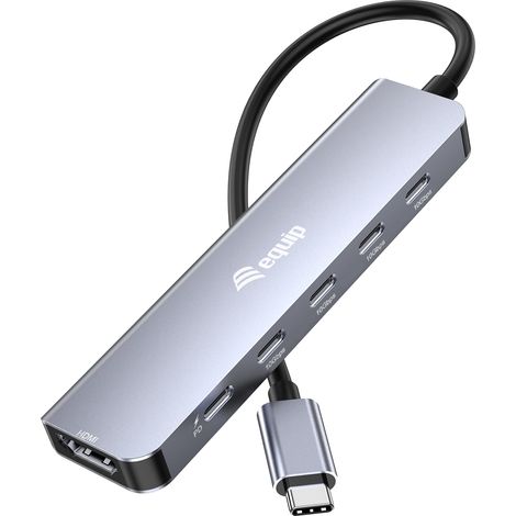 DOCKING USB-C 6-EN-1 EQUIP 133499 A 1xHDMI 4K 4xUSB-C 10GBPS  1xUSB-C PD 100W