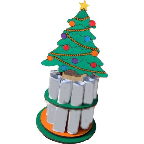 Tirelire de Noël en Bois Originale et Festive Coffret à Argent Décoratif pour Sapin de Noël et Décoration de Fête (1/4)