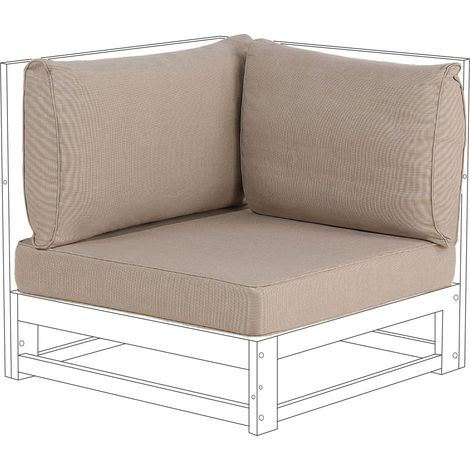 Lot de 3 Housses de Coussins d'Extérieur Jardin Coussin d'Angle Taupe Timor