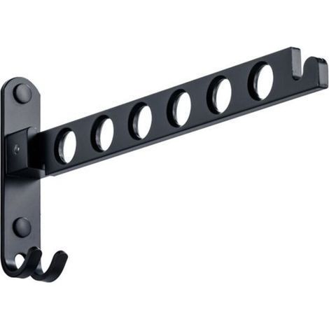 Foldable Coat Hooks, Wall Coat Rack Wall Hooks Folding Hooks for Balcony Bathroom Laundry Room (Black, 1 Piece) (1/4)
