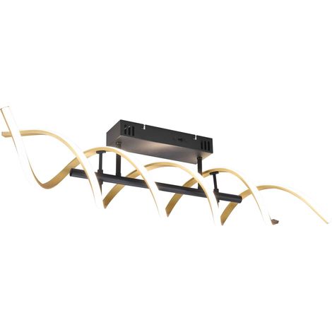 Plafoniera LED, alluminio, ottone satinato, L90 cm, Sequence (1/5)